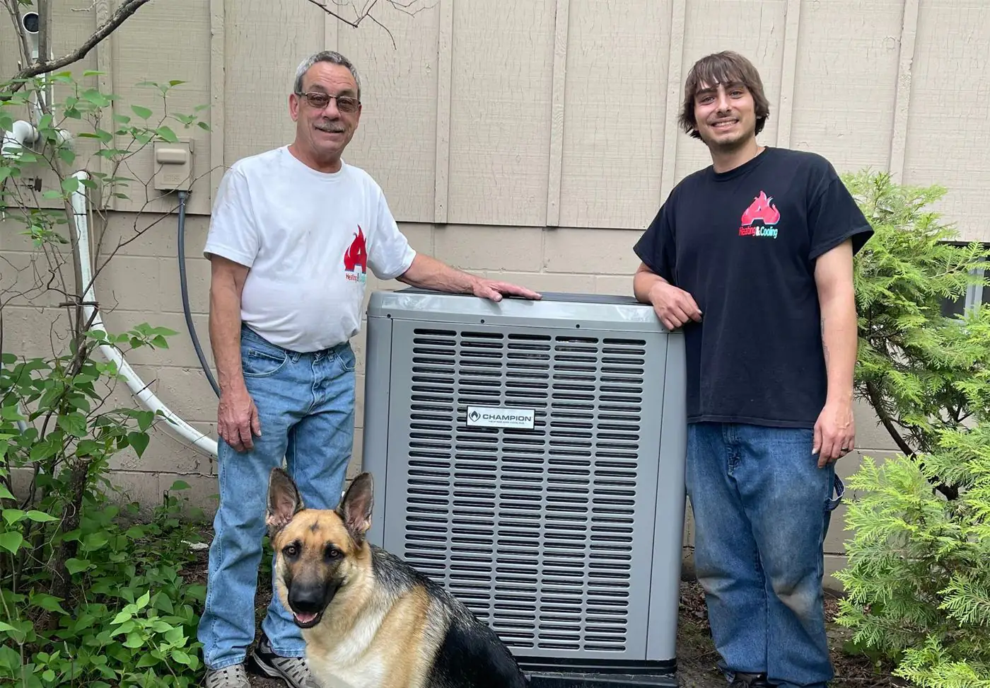 Nick and Rick with a new AC condenser
