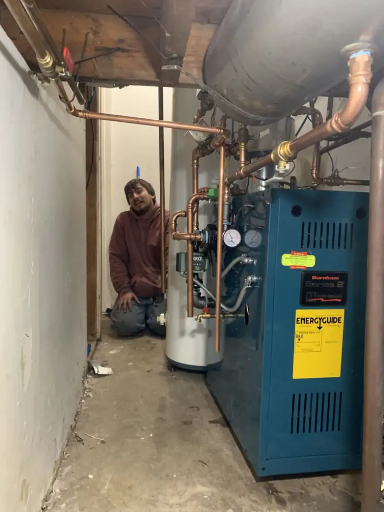 Rick with a finished boiler